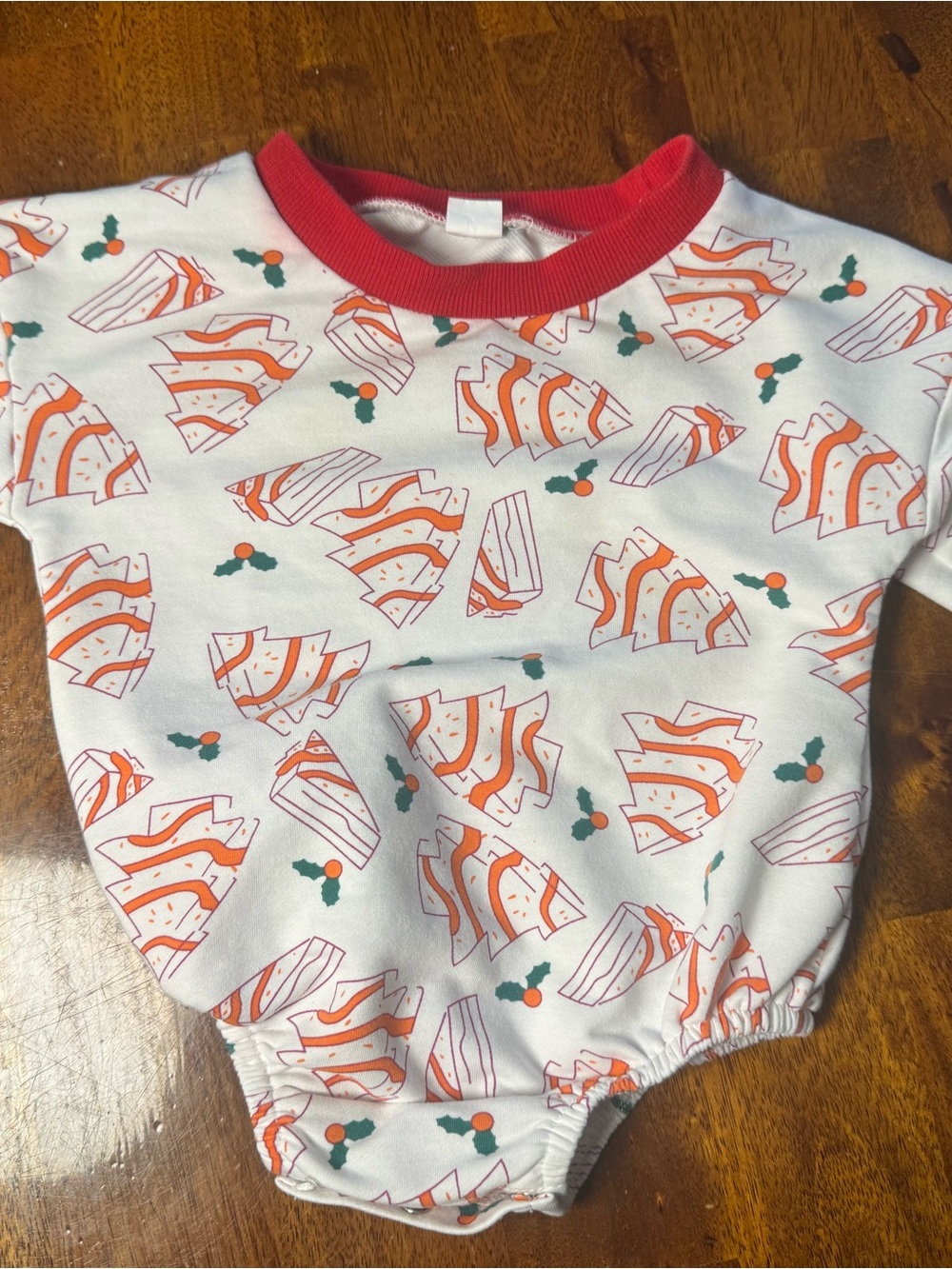 Little Debbie Christmas tree onsie